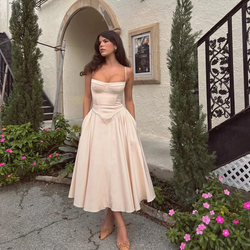 House Of Cb ‘Samaria’ Vintage Cream Corset Sundress Nwot